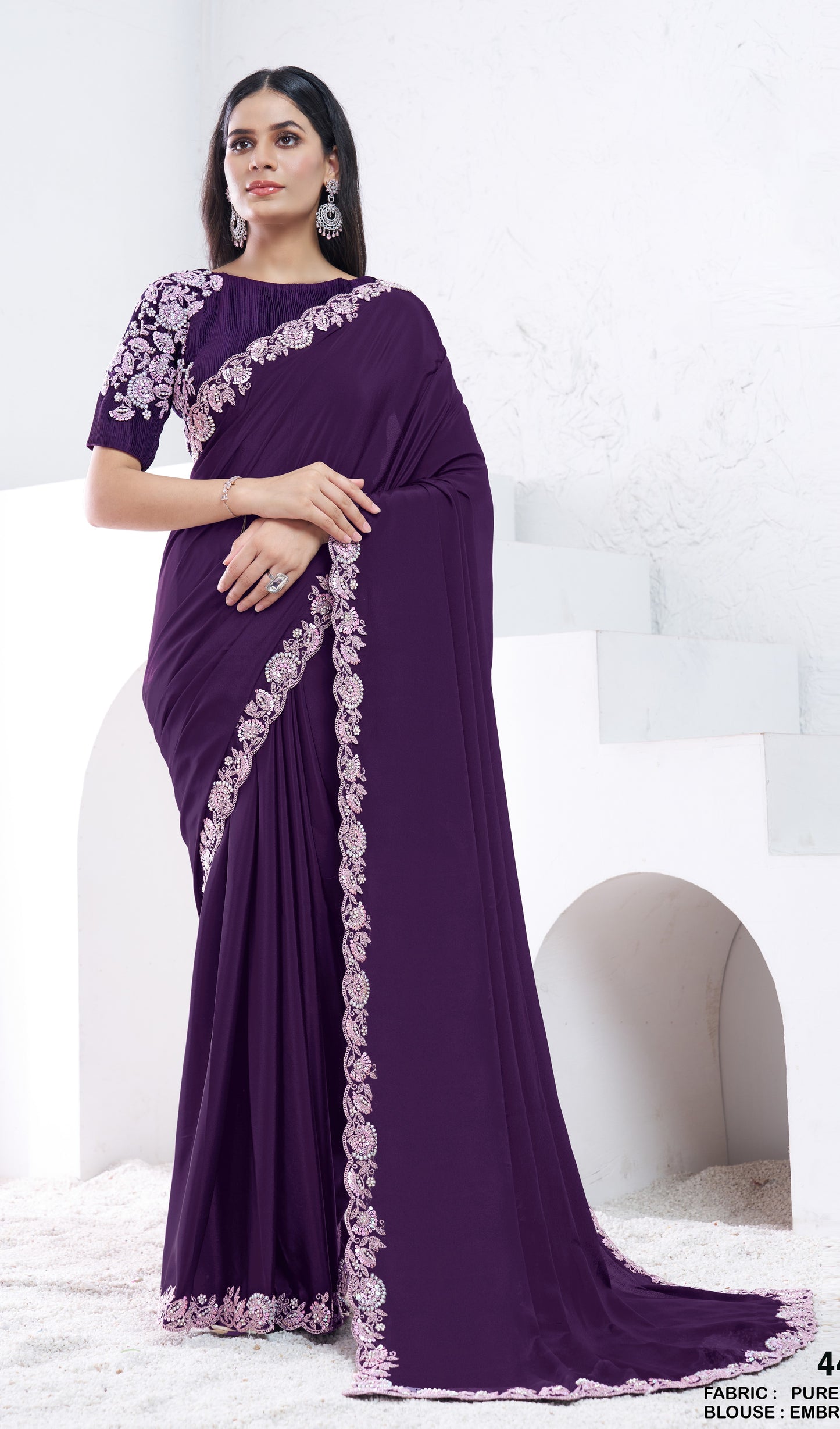Purple Crepe Silk