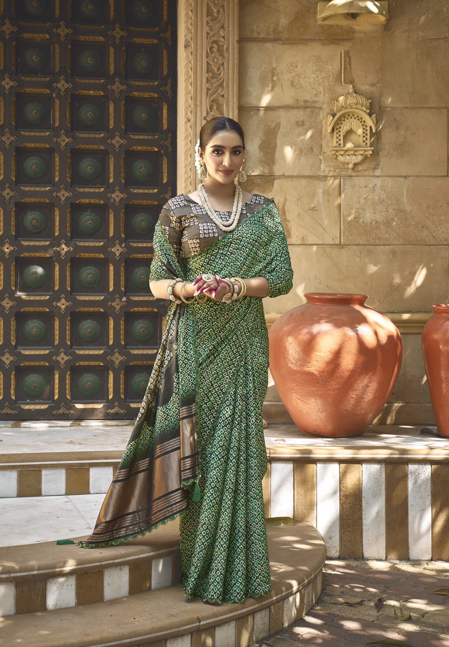 Green Gajri Silk