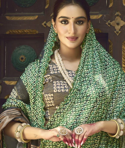 Green Gajri Silk