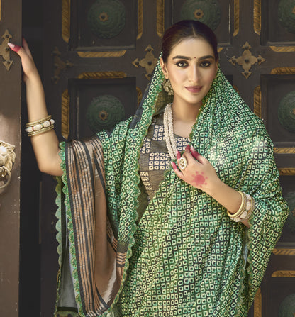 Green Gajri Silk