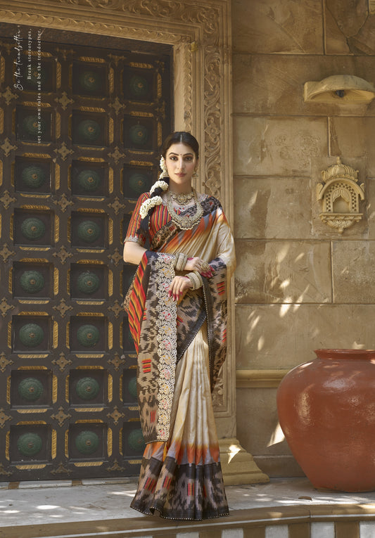 Beige Gajri Silk