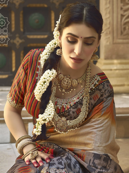 Beige Gajri Silk