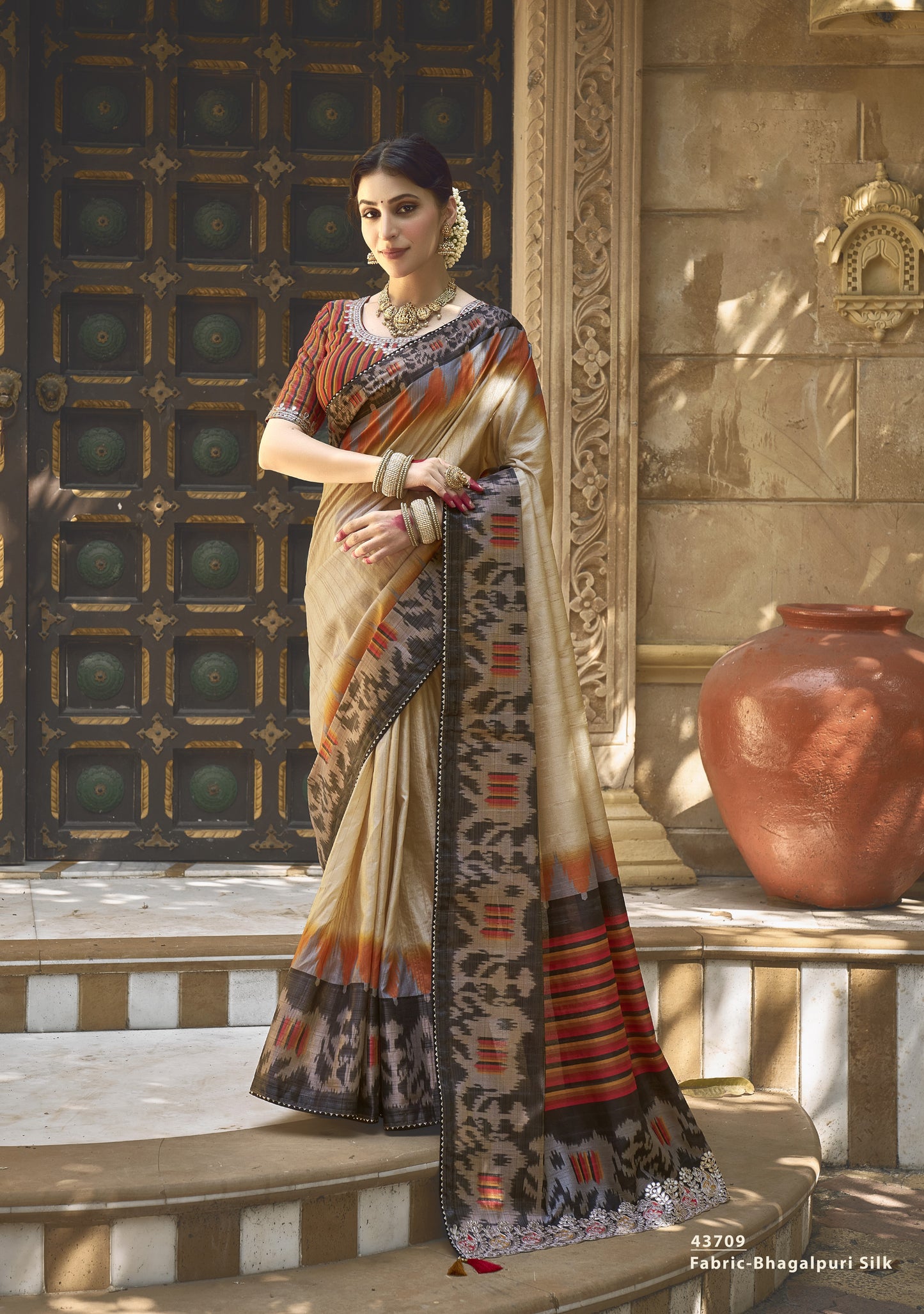 Beige Gajri Silk