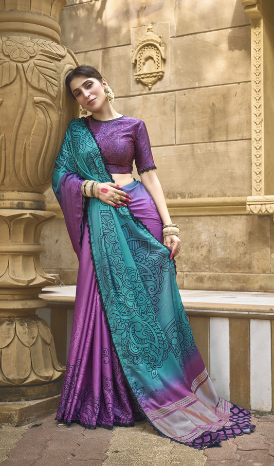 Blue Gajri Silk