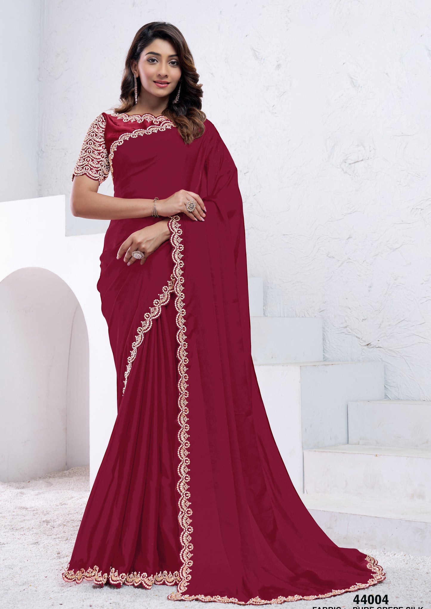 Red Crepe Silk