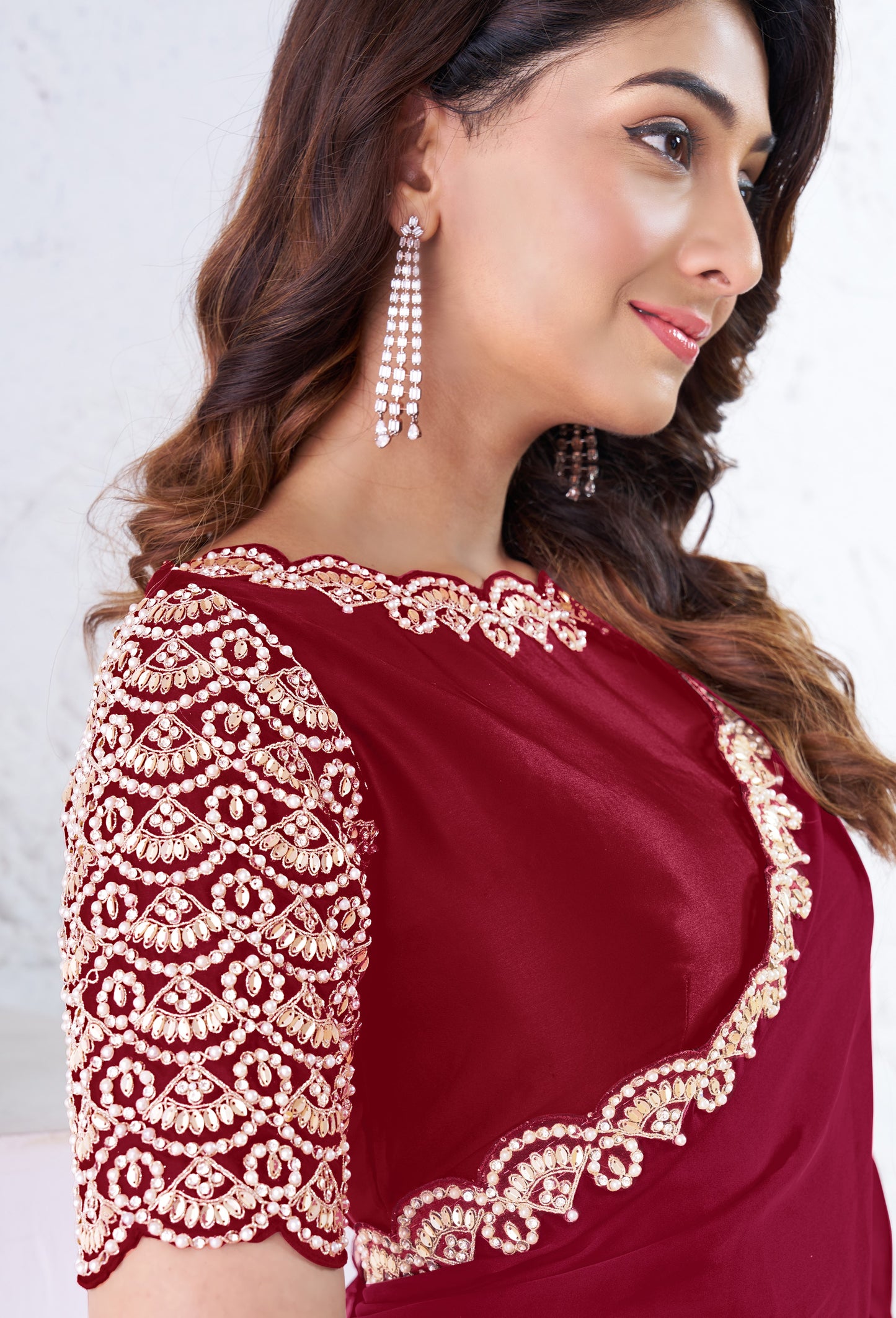 Red Crepe Silk