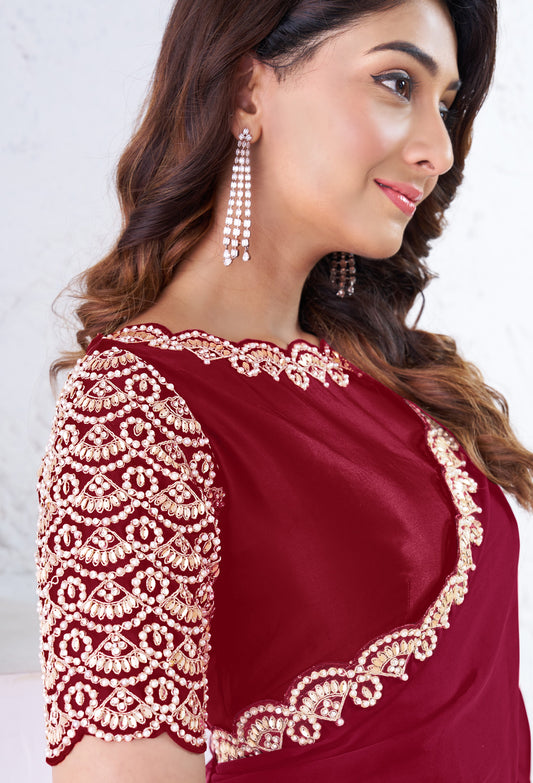 Red Crepe Silk