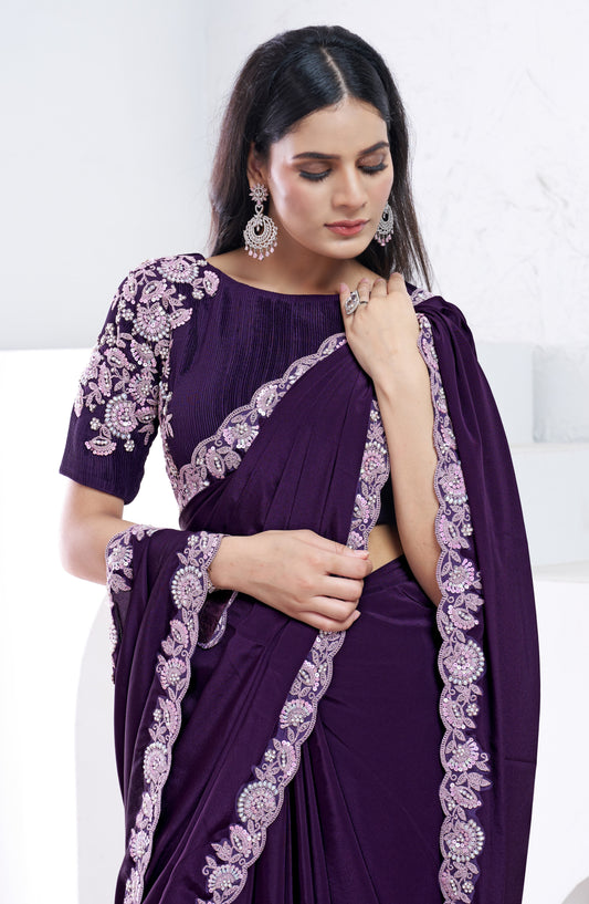 Purple Crepe Silk