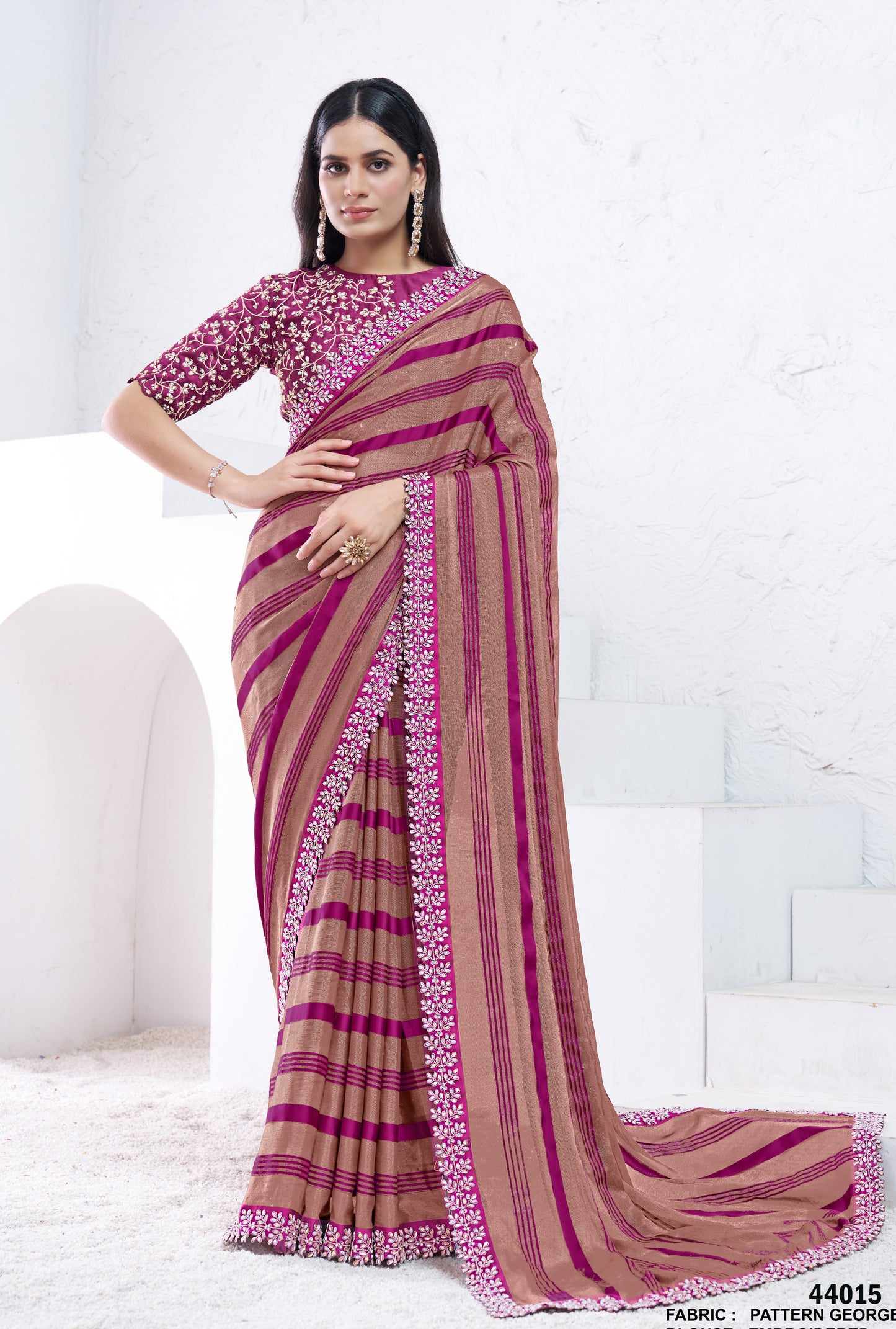 Striped Crepe Silk