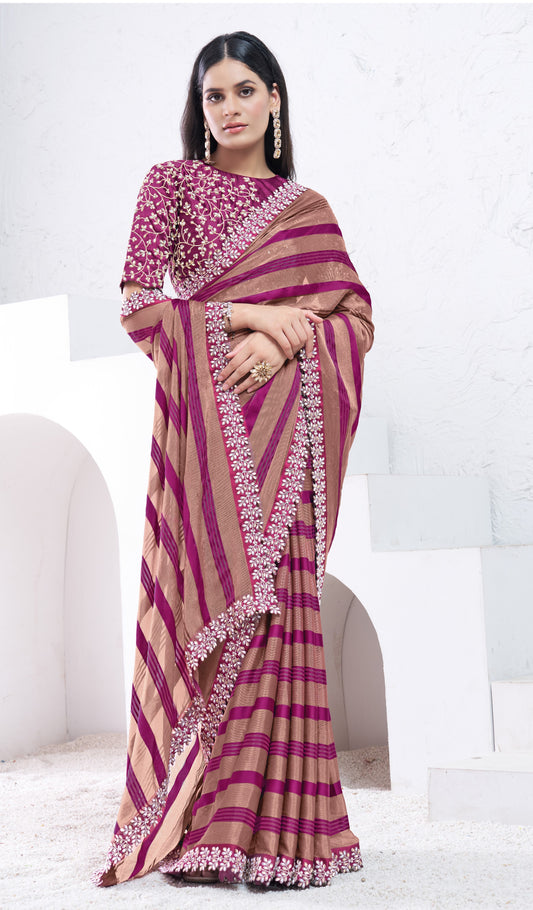 Striped Crepe Silk