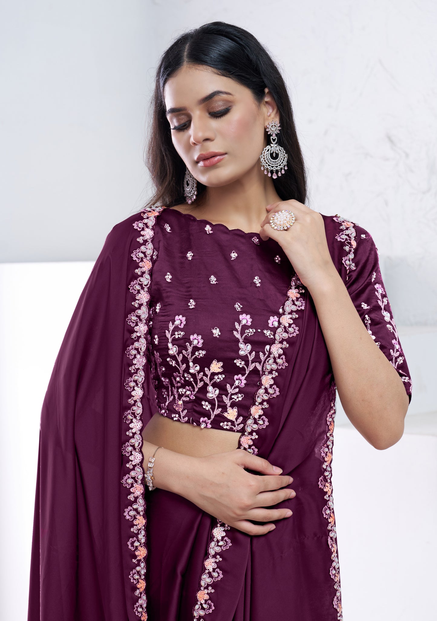 Wine Crepe Silk