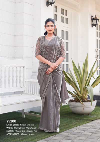 Grey Ombre Saree
