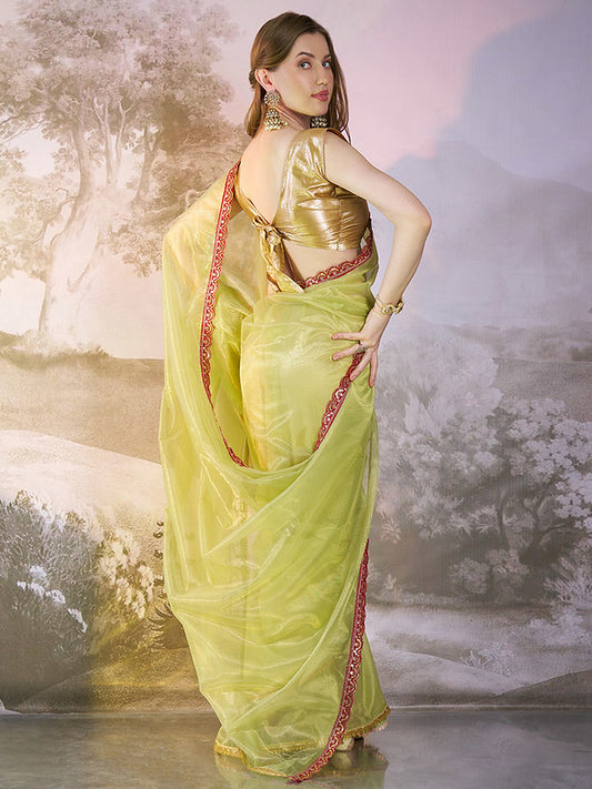 Pista Gold Saree