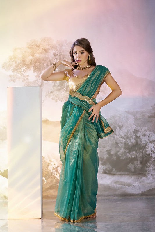 Teal Designer Saree