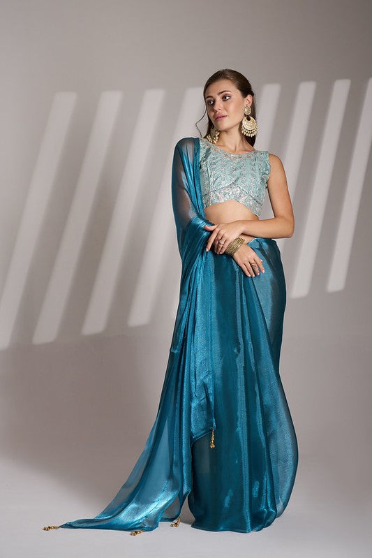 Blue Designer Saree