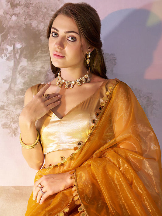Mustard Gold Saree