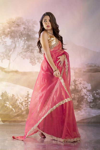 Pink Designer Saree