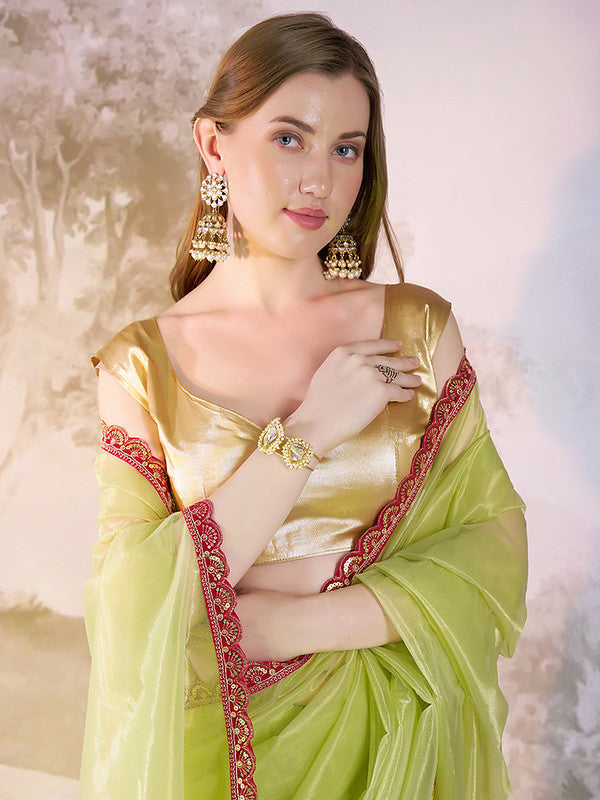 Pista Gold Saree
