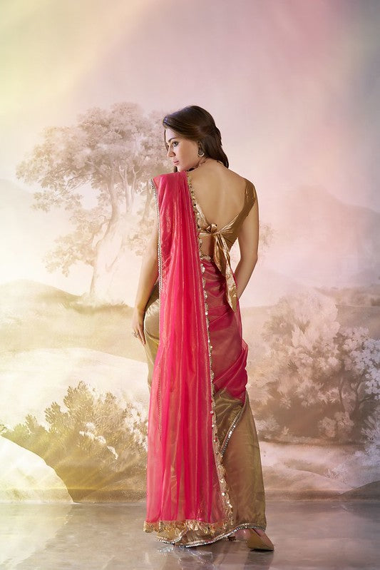 Rust Pink Designer Saree