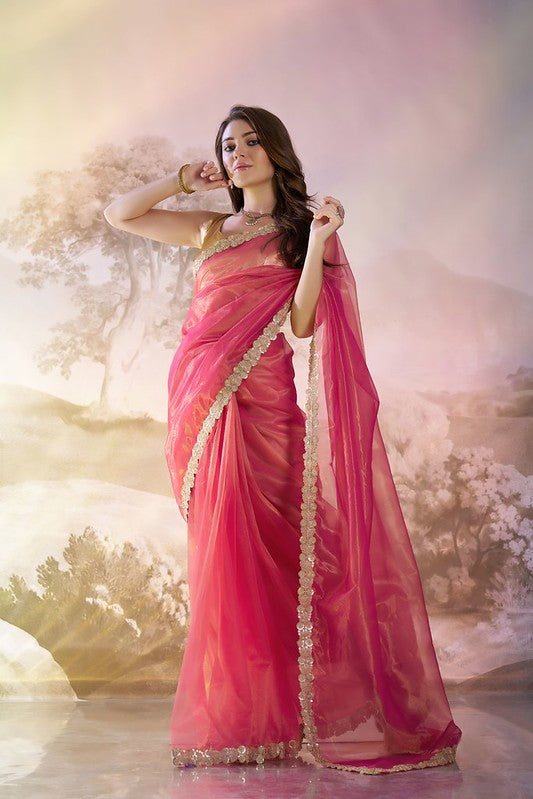 Pink Designer Saree