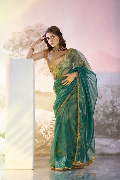 Teal Designer Saree