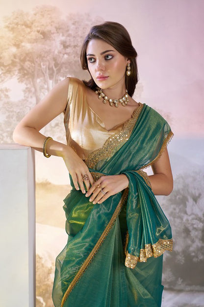 Teal Designer Saree
