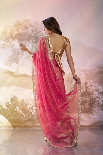 Pink Designer Saree