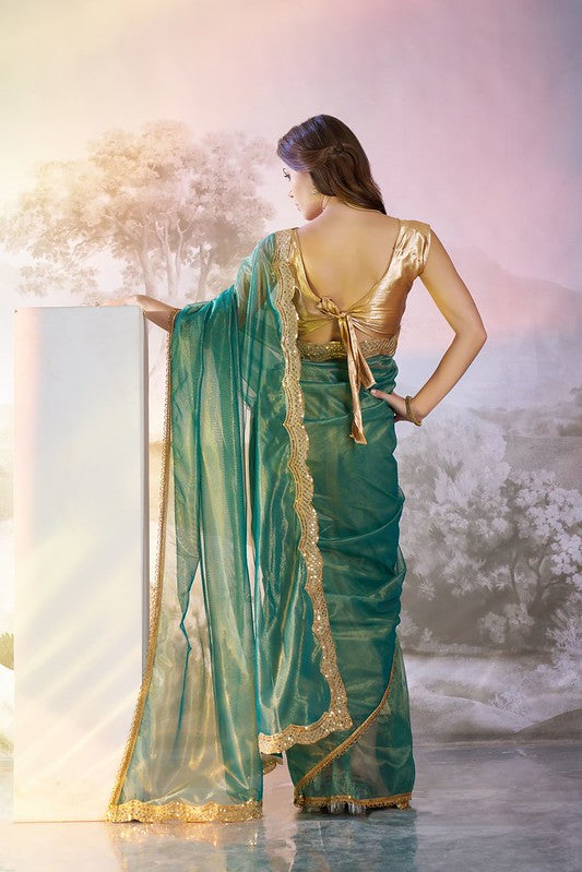Teal Designer Saree