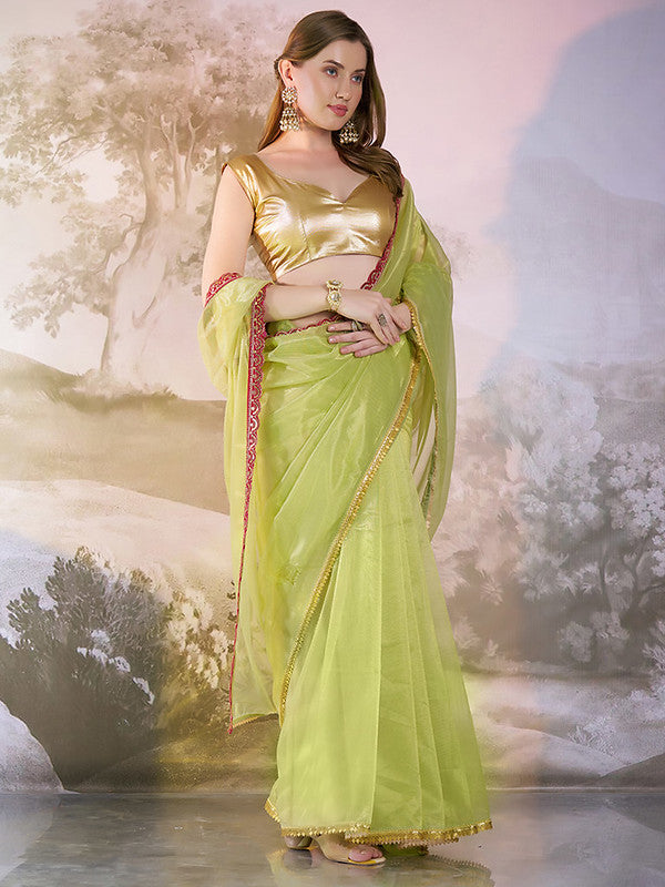 Pista Gold Saree