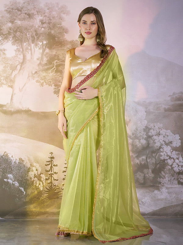 Pista Gold Saree