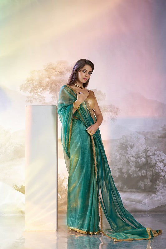 Teal Designer Saree