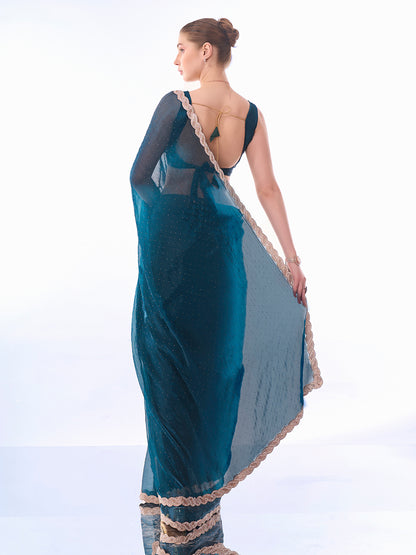 Teal Chiffon Silk